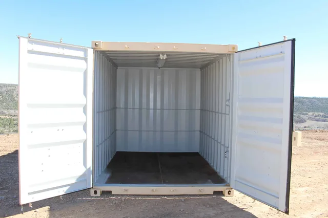 New one-trip 20-foot container with original paint and minimal wear