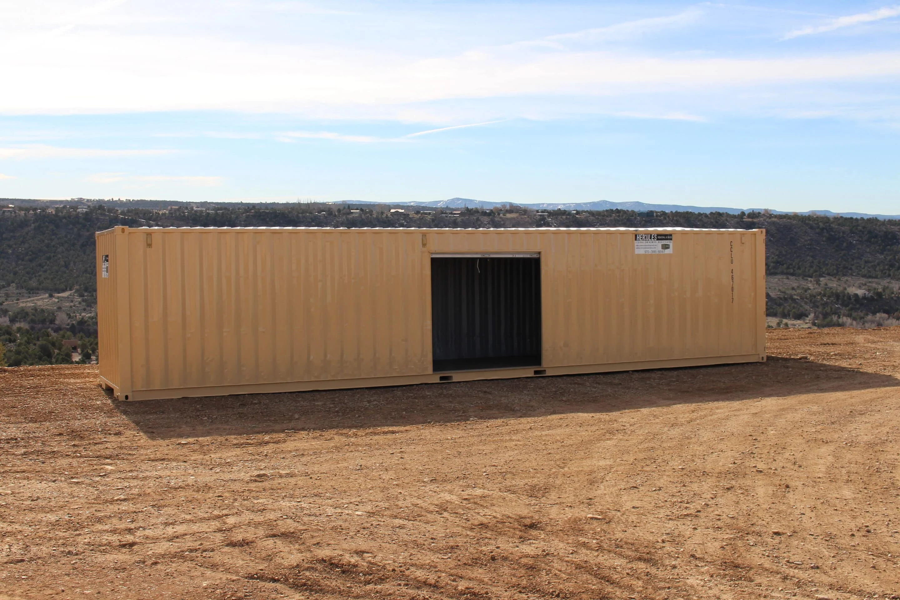 Used 40-foot high cube storage container in excellent condition