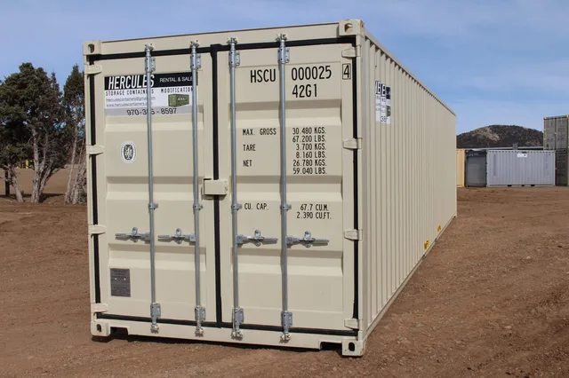 Large 40-foot container for commercial warehousing and job site storage