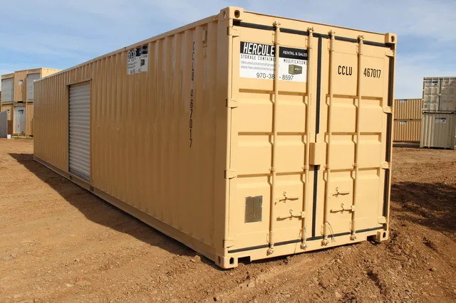 Refurbished 40-foot container with protective coating at Hercules yard