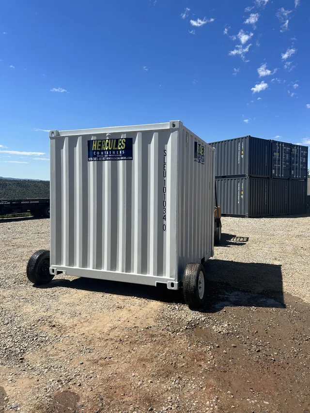 Gunfighter container showing ventilation cutouts and steel framing