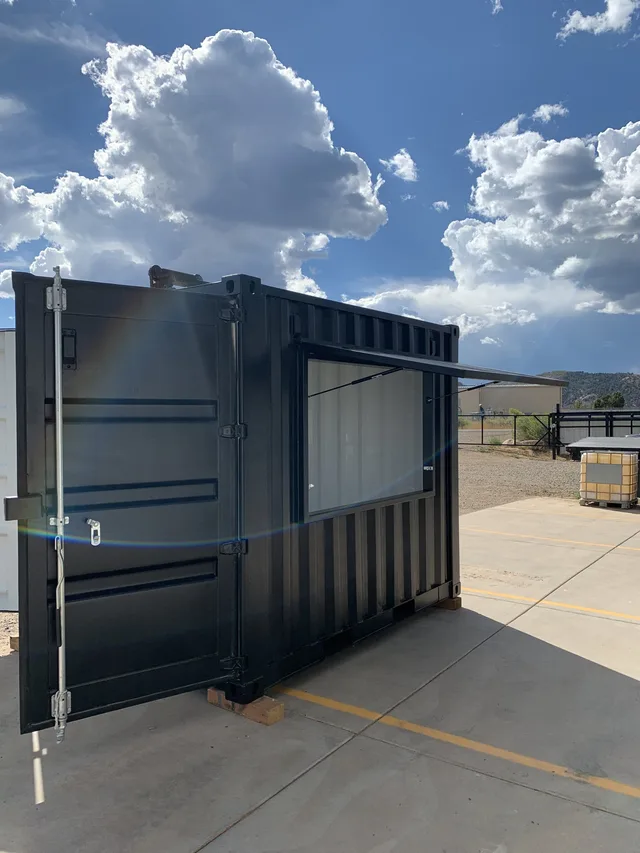 Close-up of precision welding on a custom container cutout