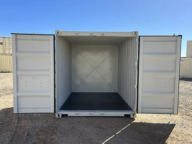 10-foot compact storage container with open cargo doors
