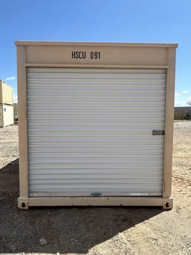 20-foot container with end roll-up door modification for easy loading