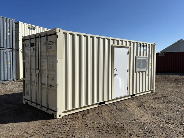20-foot container converted to a fully equipped mobile office workspace