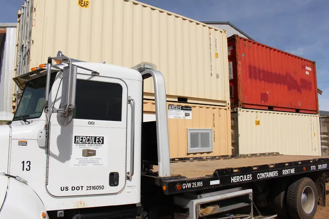 Container showing the lock rod mechanism and cam lock hardware detail