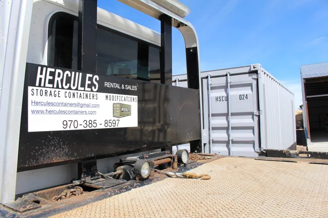 Container serving as a portable workshop at a customer location