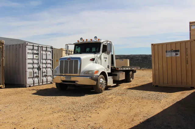 Close-up of container door gaskets and weatherproofing seal