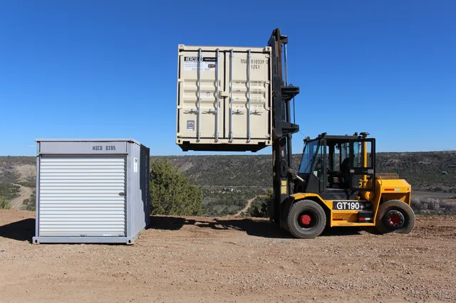 Container delivered to a mountain property near Silverton, Colorado
