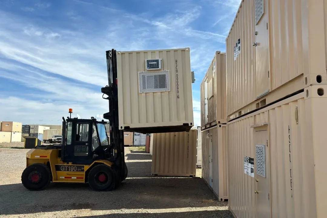 Steel storage container at Hercules Containers yard in Durango